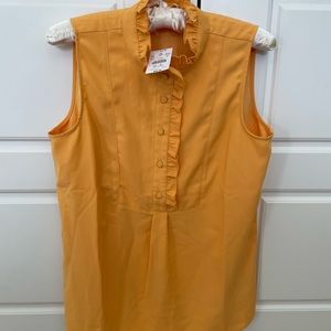 J. Crew Ruffle Trim Sleeveless Blouse, Mustard Yellow